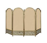 erkebspm Fireplace Screen 4 Panel Wrought Iron Large Screen Fireplace Screen Outdoor Indoor for Spark Protection and Christmas Tree Fence with Elegant Arch Design and Pattern