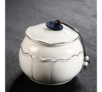 erkebspm Funeral Urn Cremation UrnsFor Ashes Funeral urn cans ceramic sealed cans large household packaging box moisture storage can be customized (Color : White)