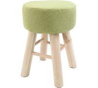 erkebspm High Ottomans With Washable Stool Cover,Round Padded Foot Stools Ottomans With Wooden Leg,Modern Footstools Step Stool For Living Room Couch,Portable Ottomans-Matcha green