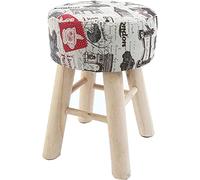 erkebspm High Ottomans With Washable Stool Cover,Round Padded Foot Stools Ottomans With Wooden Leg,Modern Footstools Step Stool For Living Room Couch,Portable Ottomans-Retro