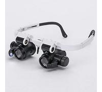 erkebspm Magnifying Tool Loupe Magnifier Measurement 8X 23X -mounted ABS Lens Watch Repair Portable Double Eye Glasses Durable Retractable Led