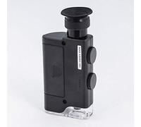 erkebspm Pocket 200X~240X Handheld LED Lamp Light Zoom Magnifier Mini Portable Microscope Magnifying Glass Portable Pocket Lens (Color : Black, Magnification : 200x 240x)