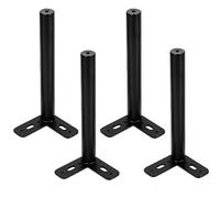 erkebspm Set of 4 Metal Furniture Legs, Iron Table Legs, Adjustable Replacement Sofa Legs, Modern Triangle TV Cabinet Legs, Coffee Table Legs, for Desk, Bathroom Cabinet, Bedside Table (Bla