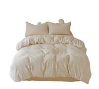 erkebspm Soft Coral Fleece Duvet Cover,Thickening Warm Stripes Pattern 4-Pieces Princess Personality Bedding Set Send Gifts To Family and Friends for The Holidays (yellow stripes Full)