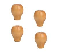 erkebspm Solid Wood Furniture Replacement Legs,Wooden Bun Feet,Round Cabinets Legs Raised Legs For Kitchen Sofas TV Cabinets Dressers Chairs Stools Bookshelves,Set of 4,with Screws (60mm/2.