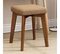 erkebspm Square Vanity Stool with Wooden Legs,Ottomans Bench Seat Foot Rest Step Stool with Feet Protection Design,Small Wooden Footstool-B 32x32x45cm(13x13x18inch)