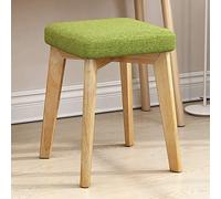erkebspm Square Vanity Stool with Wooden Legs,Ottomans Bench Seat Foot Rest Step Stool with Feet Protection Design,Small Wooden Footstool-G 32x32x45cm(13x13x18inch)