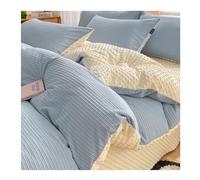erkebspm Winter Cream Wind Duvet Cover Bedding Coral Velvet Milk Suede Thick Quilt Cover Plus Velvet Bed Sheet Set (Color : 2, Size : 220x240cm-4pcs)
