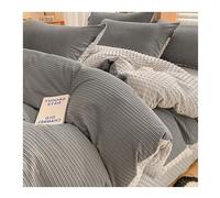 erkebspm Winter Cream Wind Duvet Cover Bedding Coral Velvet Milk Suede Thick Quilt Cover Plus Velvet Bed Sheet Set (Color : 5, Size : 150x200cm-3pcs)