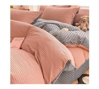 erkebspm Winter Cream Wind Duvet Cover Bedding Coral Velvet Milk Suede Thick Quilt Cover Plus Velvet Bed Sheet Set (Color : 7, Size : 200x230cm-4pcs)