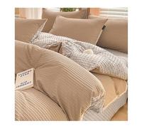 erkebspm Winter Cream Wind Duvet Cover Bedding Coral Velvet Milk Suede Thick Quilt Cover Plus Velvet Bed Sheet Set (Color : 4, Size : 200x230cm-4pcs)