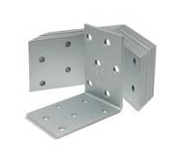ERKO Angle Connector Metal Angle Galvanised Steel Set of 10 60 x 60 x 40 x 2.0 mm Universal Angle Corner Connector for Wooden Constructions