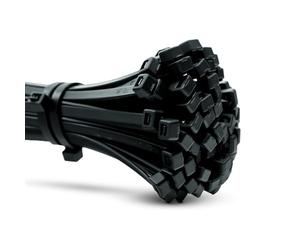 ERKO Cable Ties Black 300 x 4,8 mm 100 Pieces, Chemical Resistant, 51lbs Tensile Strength, Professional Zip Tie Wraps