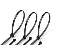 ERKO Cable Ties Black 300 x 7,6 mm 25 Pieces UV Resistant Chemical Resistant 120lbs Tensile Strength, Professional Zip Tie Wraps
