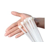 ERKO Cable Ties Clear 400 x 7,6 mm Heavy Duty 100 Pieces 122lbs Tensile Strength, White Zip Tie Wraps, Strong