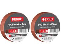 ERKO Electrical Insulation Tape Brown 3/4in x 66ft PVC Wiring Repair, Flexible with Strong Adhesive Force, Chemical Resistant (19mm x 20m) (Pack of 2)
