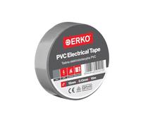 ERKO Electrical Insulation Tape Gray 0.6in x 33ft PVC Wiring Repair, Flexible with Strong Adhesive Force, Chemical Resistant (15mm x 10m)