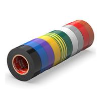 ERKO Electrical Insulation Tape PVC 0.6in x 33ft, 10pk, Multicolor