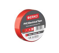 ERKO Electrical Insulation Tape Red 0.6in x 33ft PVC Wiring Repair, Flexible with Strong Adhesive Force, Chemical Resistant (15mm x 10m)