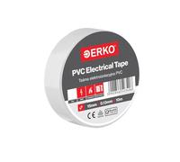 ERKO Electrical Insulation Tape White 0.6in x 33ft PVC Wiring Repair, Flexible with Strong Adhesive Force, Chemical Resistant (15mm x 10m)