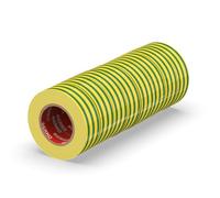 ERKO Electrical insulation tape Yellow-Green 19mm x 20m 8 pack for electrical wires, High flexibility, adhesive strength insulation tape, sealing tape, Strong PVC