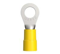 ERKO Professional Insulated Ring terminals 100 pieces, for M10 Screws and Wire Size of 4 ÷ 6 mm² with Polyamide Insulation, Manufactured According to DIN 46234. Silver