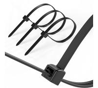 ERKO Reusable Cable Ties Black 4.8 x 200 mm 100 Pieces, for Multiple use, Ideal for Cable Management, Storage, 0.19 x 7.87 in