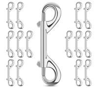 ERKOON 15 Pack Heavy Duty Snap Hooks Double Sided Clips for Hanging Horse Tack Sling Feed Buckets Dog Leash Collar Key Chain Zinc Alloy Metal Trigger Snaps Clip for Gate Fence Wire Cage Accessories