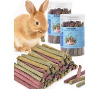 ERKOON 76pcs Bunny Chew Toys for Teeth, Natural Timothy Hay Sticks Chinchilla Chew Toy for Rabbits, Guinea Pigs, Gerbil, Hamster