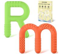 ERKOON Sensory Chew Toys, Silicone Teether for Kids with Teething, ADHD, Autism, Biting Needs, Soft Chewy Tube Oral Motor Tools to Prevent Finger Sucking for Boys&Girls （Green Orang）