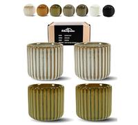 Erkundpresso. Coffee Mugs Set of 4 180 ml without Handle Premium Barista Coffee Cup Made of High-Quality Stoneware Thick-Walled Coffee Mug - Designed for Latte Art - 100% Handmade