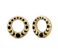 ERKUOO 1Pair 2G Stainless Steel Dangle Ear Hanger Weights Elegant Gothic Plug Gauges for Stretched Ears Heavy Drop Stretching Jewelry Petal Moon Phase Design for Women Men 6mm, 2g=6mm, Metal, no