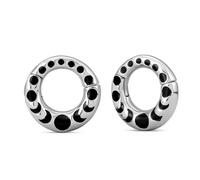 ERKUOO 1Pair 2G Stainless Steel Dangle Ear Hanger Weights Elegant Gothic Plug Gauges for Stretched Ears Heavy Drop Stretching Jewelry Petal Moon Phase Design for Women Men 6mm, 2g=6mm, Metal, no