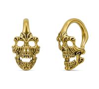 ERKUOO 2G Gothic Screaming Skull Heavy Ear Weights Hangers Stretchers Plugs Gauges Body Piercing Jewelry For Stretching Ears Vintage Baroque Dark Alternative Fashion Women Men 5mm, 6mm=2G, Metal, no