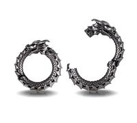 ERKUOO 2PCS Delicate Dragon Type Ear Weights Gauges Hangers for Stretched Dangle Ears Punk Ear Tunnel Plug Taper Ring Expander Earrings Piercings For Women Men 5mm