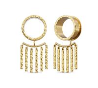 ERKUOO 2PCS Gothic Baroque Occult Ear Tunnels 2G-1 Inch Heart Flame Crescent Sigil Spiral Moon Plugs Gauges Stretching Piercing Jewelry for Women Men Alternative Fashion
