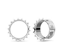 ERKUOO Ear Tunnels Plugs Gauges Minimalist Double Flare Twisted Solar Spike Stretching Piercing Jewelry For Women Men 6mm to 30mm Large Size