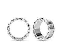 ERKUOO Ear Tunnels Plugs Gauges Minimalist Double Flare Twisted Solar Spike Stretching Piercing Jewelry For Women Men 6mm to 30mm Large Size