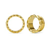 ERKUOO Ear Tunnels Plugs Gauges Minimalist Double Flare Twisted Solar Spike Stretching Piercing Jewelry For Women Men 6mm to 30mm Large Size