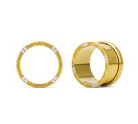 ERKUOO Elegant Gem CZ Ear Tunnels Screw Fit Faceted Cubic Zirconia Gauges Stainless Steel Expanders Stretchers Plugs Women Men Body Piercing Jewelry Modern Architecture 2g to 5/8 in