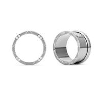 ERKUOO Elegant Gem CZ Ear Tunnels Screw Fit Faceted Cubic Zirconia Gauges Stainless Steel Expanders Stretchers Plugs Women Men Body Piercing Jewelry Modern Architecture 2g to 5/8 in