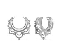 ERKUOO Elegant Vintage Tribal Saddle Ear Tunnels Crescent Filigree Mandala Geometric Chevron V Shaped Wings Gauges Expanders Stretchers Plugs Body Piercing Jewelry Alternative Women Men 0g to 1 in