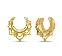 ERKUOO Elegant Vintage Tribal Saddle Ear Tunnels Crescent Filigree Mandala Geometric Chevron V Shaped Wings Gauges Expanders Stretchers Plugs Body Piercing Jewelry Alternative Women Men 0g to 1 in, 0g