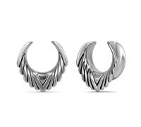 ERKUOO Elegant Vintage Tribal Saddle Ear Tunnels Crescent Filigree Mandala Geometric Chevron V Shaped Wings Gauges Expanders Stretchers Plugs Body Piercing Jewelry Alternative Women Men 0g to 1 in
