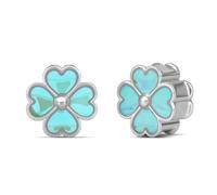 ERKUOO Iridescent Four Leaf Clover Ear Tunnels Plugs 2g to 1 inch Double Flare Heart Shaped Petals Gauges Body Piercing Jewelry Expanders Saddle Stretchers Y2K Cute Trendy Kawaii Aesthetic Fairycore