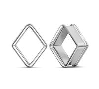 ERKUOO Minimalist Rhombus Ear Gauges Tunnels Geometric Hollow Diamond Shape Ear Saddles Plugs for Stretched Ears High Polished Gold and Silver Tone Body Piercing Jewelry for Men Women 0g to 5/8 Inch