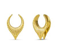 ERKUOO Modern Edge Open Saddle Ear Tunnels Double Flare Gauges Stainless Steel Expanders Stretchers Plugs Design Minimalist Body Piercing Jewelry 2g to 1 in