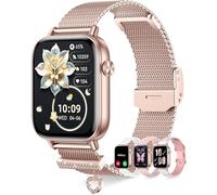 Erkwei Women Smart Watch Fitness Tracker Make Call Rose Gold