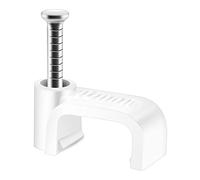 ERKXD Flat Cable Clips White 100 Pcs for Cat6 Cat7 Ethernet Cable Clips to Wall with Steel Nails 10mm 12mm Cord Holder (10mm)