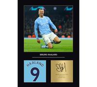 Erling Haaland Gift Signed A4 Print Display Framed Manchester City Gifts For Boys Digitally Reproduced Signature Man City Gifts For Boys (Framed)